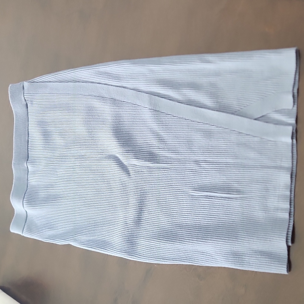 Abercrombie & Fitch Light Blue Ribbed Midi Skirt